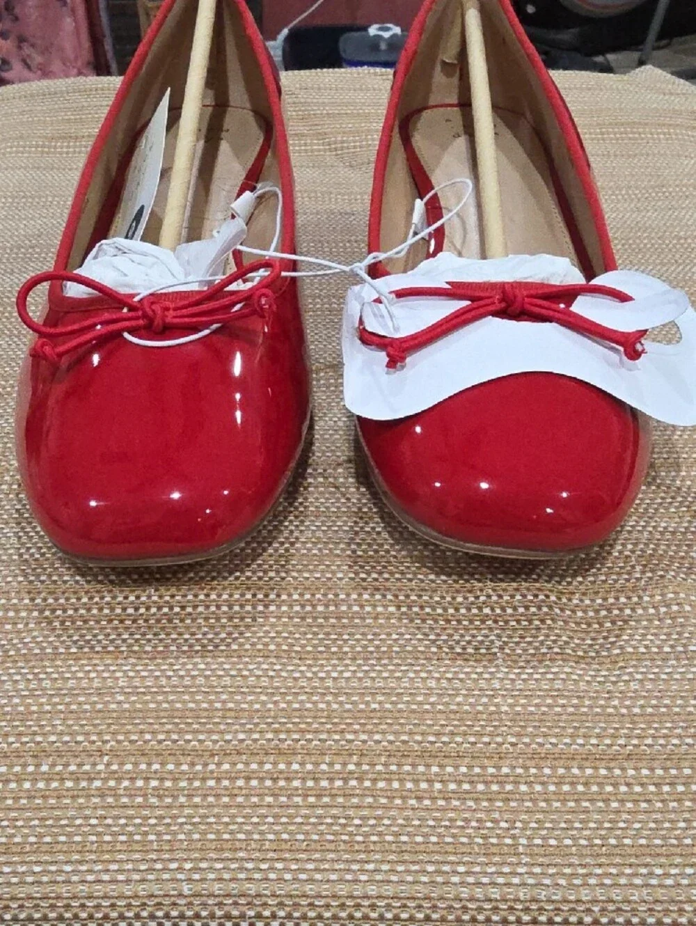 a new day Red Patent Ballet Flats with Bow